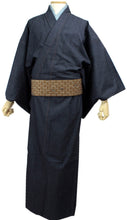 將圖片載入圖庫檢視器 Men's Denim Unlined Kimono Stretch Navy: Japanese Traditional Clothes