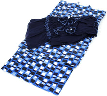 画像をギャラリービューアに読み込む, Girls' Yukata Heko-Obi 2items set :Japanese Traditional Clothes - Freya Blue Scandinavian Design