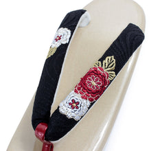 將圖片載入圖庫檢視器 Women's Zori (Japanese Sandals) for Japanese Traditional Kimono : Formal 5 layers 3 layers - Gold White heels x Black hanao