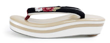 將圖片載入圖庫檢視器 Women's Zori (Japanese Sandals) for Japanese Traditional Kimono : Formal 5 layers 3 layers - Gold White heels x Black hanao