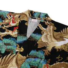 將圖片載入圖庫檢視器 Men's Happi Coat: Kimono Robe - Dragon & Eagle BLACK