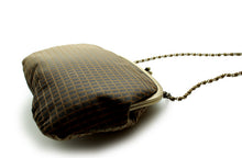 將圖片載入圖庫檢視器 Silk Gamaguchi Bag - Brown Blur Grid