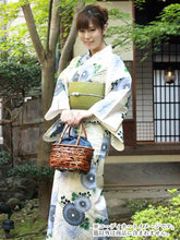 將圖片載入圖庫檢視器 Bamboo Basket Drawstring Bag - Weeping Knitting Navy