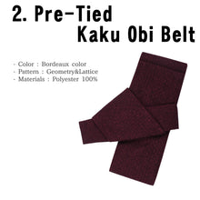 將圖片載入圖庫檢視器 Men's Easy Yukata Coordinate Set of 4 Items For Beginners :Off White/Stripe