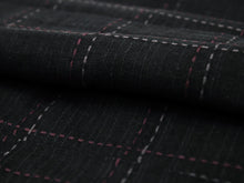 將圖片載入圖庫檢視器 Men's Easy Yukata Coordinate Set of 4 Items For Beginners :Black/ Dotted Line Red Stripe