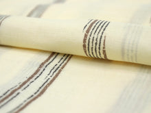 將圖片載入圖庫檢視器 Men's Easy Yukata Coordinate Set of 4 Items For Beginners :Cream Yellow/Brown Thin Stripe
