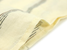 將圖片載入圖庫檢視器 Men's Easy Yukata Coordinate Set of 4 Items For Beginners :Cream Yellow/Brown Thin Stripe