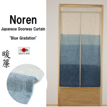 將圖片載入圖庫檢視器 Noren Japanese Doorway Curtain Tapestry  "Blue Gradation"