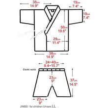 將圖片載入圖庫檢視器 Kids Ninja Jinbei Yukata Robe Kimono for Summer - Black