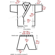 將圖片載入圖庫檢視器 Kids Ninja Jinbei Yukata Robe Kimono for Summer - Black