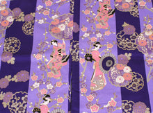 將圖片載入圖庫檢視器 Women's Easy Yukata / Kimono Robe : Japanese Traditional Clothes - "GEISHA" Beauty on Stripe Purple