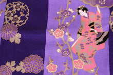 將圖片載入圖庫檢視器 Women's Easy Yukata / Kimono Robe : Japanese Traditional Clothes - "GEISHA" Beauty on Stripe Purple