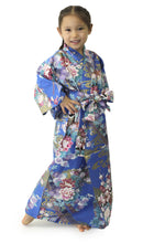 Load image into Gallery viewer, Girl's Easy Yukata / Kimono Robe : Japanese Traditional Clothes - Little "Kimono" Princess Blue