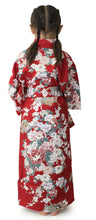 將圖片載入圖庫檢視器 Girl's Easy Yukata / Kimono Robe : Japanese Traditional Clothes - Princess & Peony Red