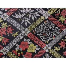 Load image into Gallery viewer, Ladies' Fukuro-Obi for Japanese Traditional Kimono - Formal Black Lattice Pine Bamboo Plum