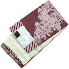 將圖片載入圖庫檢視器 Ladies' Hanhaba-Obi for Japanese Traditional Kimono - Reversible Long Deep Red Castle Horse