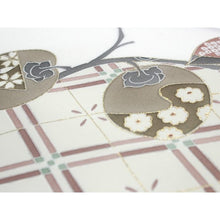 將圖片載入圖庫檢視器 Ladies' Silk Nagoya Obi for Japanese Traditional Kimono- Off White Persimmon