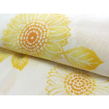 画像をギャラリービューアに読み込む, Ladies' Cotton Yukata : Japanese Traditional Clothes - White Sunflower SANKATSU