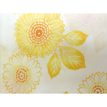 画像をギャラリービューアに読み込む, Ladies' Cotton Yukata : Japanese Traditional Clothes - White Sunflower SANKATSU