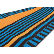 將圖片載入圖庫檢視器 Ladies' Hanhaba-Obi for Japanese Traditional Kimono - Reversible Blue Black Orange Stripe