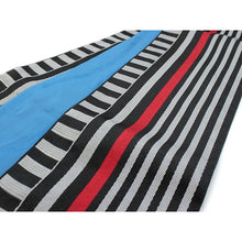 將圖片載入圖庫檢視器 Ladies' Hanhaba-Obi for Japanese Traditional Kimono - Reversible Gray Silver Red Stripe