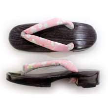 画像をギャラリービューアに読み込む, Women's Paulownia Geta(Japanese Sandals) for Japanese Traditional Kimono/Yukata: Pink cloth Umegae clog thong 21.5-23.0cm
