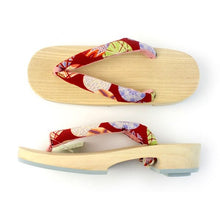 画像をギャラリービューアに読み込む, Women's Paulownia Geta(Japanese Sandals) for Japanese Traditional Kimono/Yukata: Red Temari ball 23.0 - 24.5cm