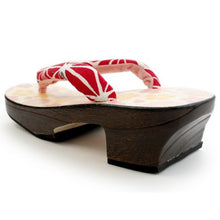 Load image into Gallery viewer, Women's Geta(Japanese Sandals) for Japanese Traditional Kimono/Yukata : - Cherry Blossoms with Red Hemp Leaves 23.0 - 24.5cm