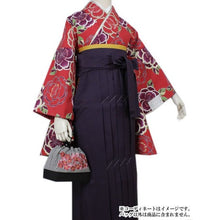 將圖片載入圖庫檢視器 Drawstring Bag - Black x White Stripe Cherry Blossom Embroidery