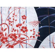 画像をギャラリービューアに読み込む, Ladies' Ro Cotton Yukata: Japanese Traditional Clothes - Navy Stripe Dot Autumn Leaves