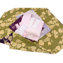 將圖片載入圖庫檢視器 Furoshiki Reusable Bag Large 105 cm Purple Grape Green