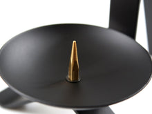 將圖片載入圖庫檢視器 Black Iron Candle Holder – Slim Wick Design