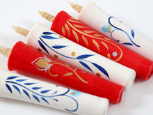 將圖片載入圖庫檢視器 Elegant Hand-Painted Japanese Candles(Elegant Kyoto Karakusa) – Japanese Art , Set of 5 in a Paulownia Wood Box
