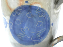 Load image into Gallery viewer, Kiyomizu Yaki Pottery Mug - Cat Design Blue