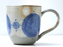 Load image into Gallery viewer, Kiyomizu Yaki Pottery Mug - Cat Design Blue