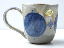 Load image into Gallery viewer, Kiyomizu Yaki Pottery Mug - Cat Design Blue
