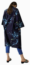 將圖片載入圖庫檢視器 Women's Happi Coat: Kimono Robe - Plum & Bush Warbler Navy