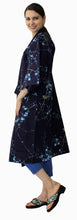 將圖片載入圖庫檢視器 Women's Happi Coat: Kimono Robe - Plum & Bush Warbler Navy