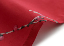 画像をギャラリービューアに読み込む, Women's Happi Coat: Kimono Robe - Plum & Bush Warbler Red