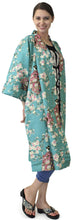 將圖片載入圖庫檢視器 Women's Happi Coat: Kimono Robe - Lovely "Maiko" Turquois