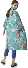 將圖片載入圖庫檢視器 Women's Happi Coat: Kimono Robe - Lovely "Maiko" Turquois