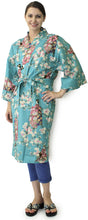 將圖片載入圖庫檢視器 Women's Happi Coat: Kimono Robe - Lovely "Maiko" Turquois
