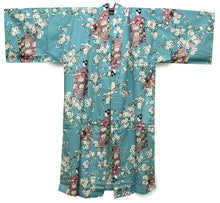 將圖片載入圖庫檢視器 Women's Happi Coat: Kimono Robe - Lovely "Maiko" Turquois