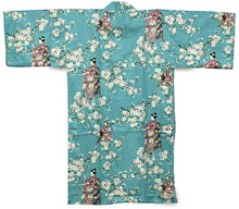 將圖片載入圖庫檢視器 Women's Happi Coat: Kimono Robe - Lovely "Maiko" Turquois