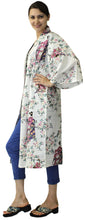 將圖片載入圖庫檢視器 Women's Happi Coat: Kimono Robe - Lovely "Maiko" White
