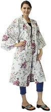 將圖片載入圖庫檢視器 Women's Happi Coat: Kimono Robe - Lovely "Maiko" White