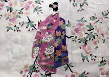 將圖片載入圖庫檢視器 Women's Happi Coat: Kimono Robe - Lovely "Maiko" White