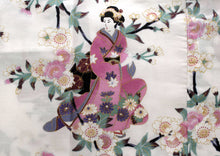 將圖片載入圖庫檢視器 Women's Happi Coat: Kimono Robe - Lovely "Maiko" White