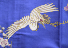 將圖片載入圖庫檢視器 Women's Happi Coat: Kimono Robe - Flying Crane & Peony Blue