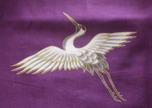 將圖片載入圖庫檢視器 Women's Happi Coat: Kimono Robe - Flying Crane & Peony Purple